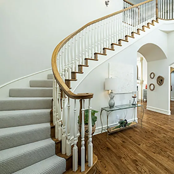 Architectural interior staircase with professional lighting